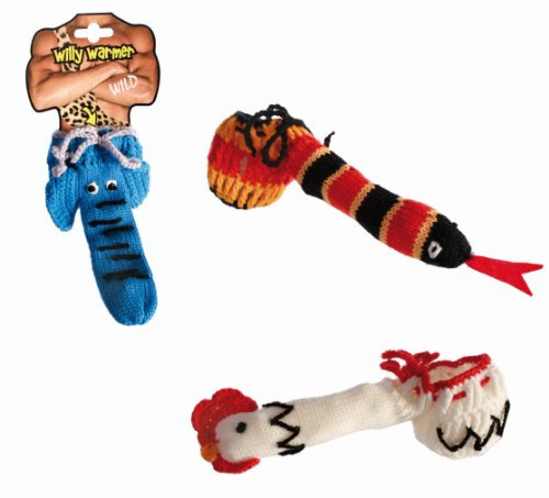 Mister Curiosities Couvre Zizi Tricot éléphant, Serpent ou Coq - sous-vêtement tricoté pour Hommes, Humour et séduction - Cadeau Enterrement de Vie de garçon pour réchauffer Les Parties intimes