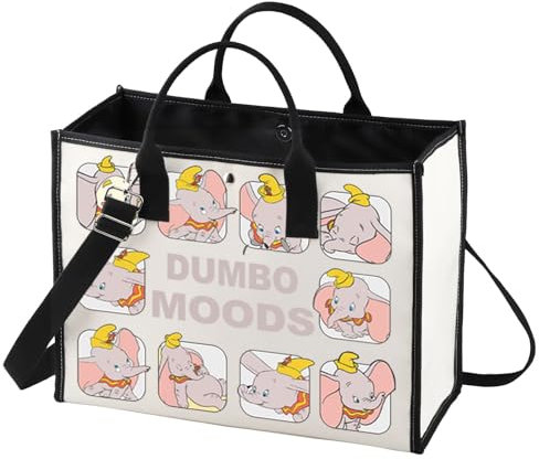 BWWKTOP Elefanten-Tragetasche, Cartoon-inspiriertes Geschenk, fliegender Elefant, Stimmung, Schultertasche für Filmfans, Elephant Moods Bg, Einheitsgröße