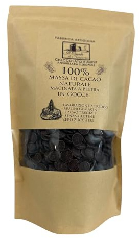 MASSA DI CACAO 100% IN GOCCE | 750 g | SENZA ZUCCHERO | VEGANO | PER DIETE BILANCIATE | FONDENTE 100% ARTIGIANALE | MADE IN ITALY | Il Casale Di Spanora