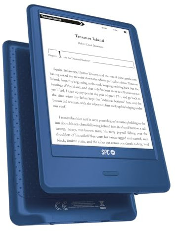 SPC Dickens Light 2 Pro - eBook 6 Zoll E-Ink Touchscreen | Einstellbare Helligkeit und Farbtemperatur | 8GB für über 8000 Bücher | 1 Monat Akkulaufzeit | Leicht und schlank | USB-C | Blau