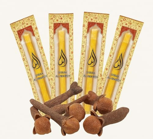 Lot de 4 Siwak au Clou de Girofle – Hygiène dentaire naturelle & bienfaits apaisants | 100% Naturel – Sans fluor – Prêt à l’emploi