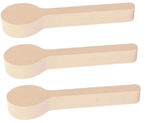 Homoyoyo 3pcs Unfinished Wood Spoon Blanks DIY Wood Carving Spoons for Creative Projects Educational Craft Making Material