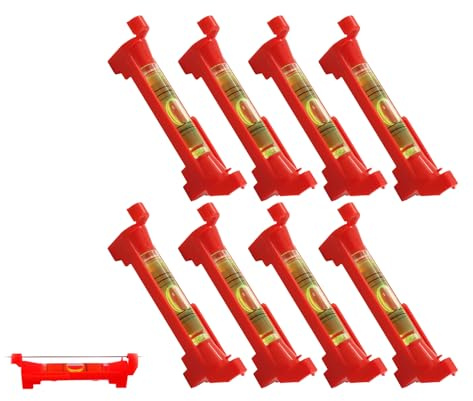 8 Livelli a Bolla Rossa Cavo Mini Scanalatura V Strumento Allineamento Massoneria | Gancio Clip Idraulica Grondaie, Piastrella Precisione, Compatto Leggero, Facile Trasporto, Pratico, Solido, Affidabile