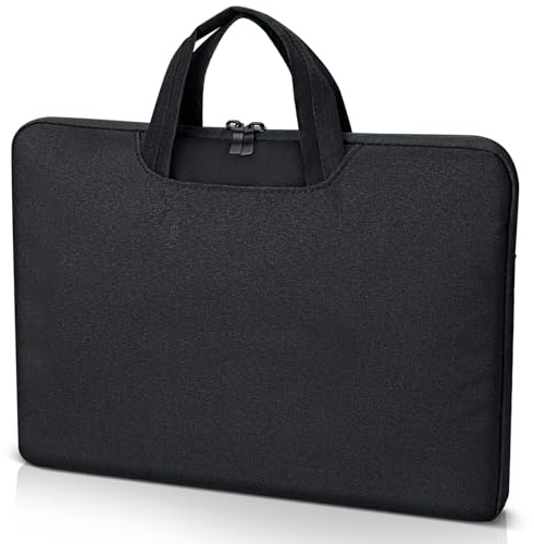 AiQInu Housse Ordinateur 14 Pouces, Saccoche Ordi Portable, Sacoche PC Imperméable avec Poche Externe & Poignée Latérale, Housse PC Protection 360° pour MacBook Air/Huawei/Lenovo/HP/Samsung