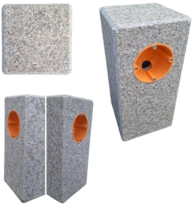 Doppel Granit Naturstein G603 25 x 12 x 12 cm Granitsteckdose Gartensteckdose Außensteckdose DoppelEinzel Steckdose Granitpalisade Steckdosensäule (G603 25 12 12 Doppel)