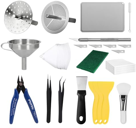 40 Stück Resin 3D Drucker Werkzeug Kit, 3D Drucker Tool Kit,Resin 3D Drucker Werkzeug, Metall und Kunststoff 3D Drucker Zubehör, vielseitig Modellentfernungs Werkzeug für Harz 3D Drucker