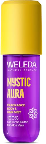 WELEDA Fragrance Body Hair Mist 95ml Mystic Aura vegan Bio Körperspray | Naturkosmetik Bodyspray Orange Orchidee Patchouli Amber Duft erfrischt Haut Haare Körperspray Bio-zertifiziert Mist Aura