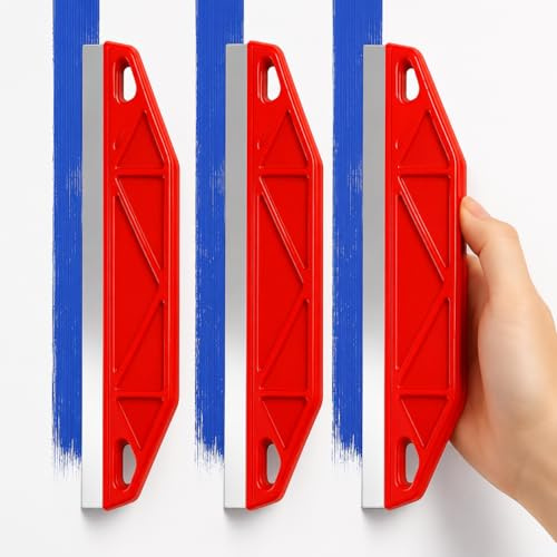 3 Pack Straight Edge Painting Tool 305mm, Paint Cutting in Shield for Clean Straight Lines on Walls, Skirting Boards, Ceilings Door Frames DIY Professional Decorating Wallpaper Removal Bubble Remover