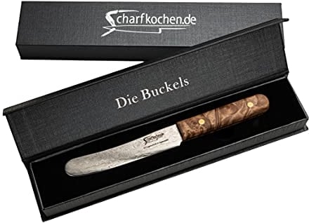 Buckels Exklusive Frühstücksmesser mit Wilder Damastklinge Griff: Golden Camphor