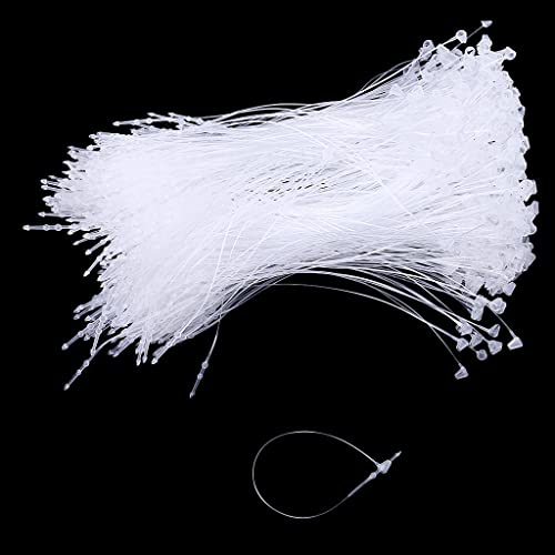 1000x Sicherheitsfäden Loop Pins Loop Ring Fäden Faden für Etiketten, 230mm / 130mm / 80mm - Weiß 8cm