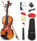 Vangoa Violino 4/4 Concerto con Custodia, Spalliera, Colofonia e Corde per Violino per Principianti Adulti o Bambini, Naturale