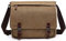 Rufun Bolso Bandolera de Hombro Lienzo Laptop Maletín Bolsa para la Escuela (marrón, L)