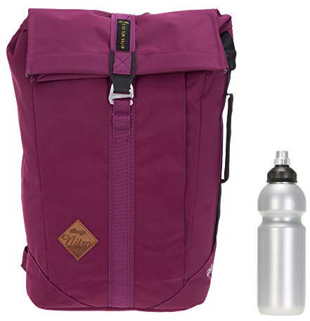 Nitro Bags Rucksack Scrambler 28 L Roll Top Kurierrucksack Fahrradrucksack Backpack + Flasche (Grateful Pink (violett) 68)