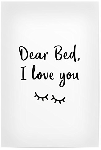 artboxONE Poster 30x20 cm Typografie Dear Bed hochwertiger Design Kunstdruck - Bild Typografie von AB1 Edition