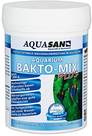 AQUASAN Aquarium BAKTO-Mix Plus 200 g (Wasseraufbereitendes Pflegeprodukt - Leistungsstarke Mikroorganismen und hochwertige Mineralien für kristallklares Wasser)