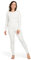 LAPASA Damen Innenfleece Thermounterwäsche Set, Thermooberteil & Thermohose Leggings Funktionsunterwäsche Sets, L44 Weiß, 300 Extra warm, L