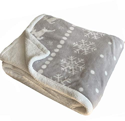 JEMIDI Kuscheldecke Sofa Decke 180 x 220 cm - Lammfell Optik Sherpa Sofaüberwurf - Sofadecke Couchdecke Tagesdecke - warm schwer - Wohndecke Norweger Design Hellgrau