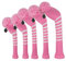 Scott Edward Pink&White Stripes Golf Club Covers Set of 5 Fit for Driver Wood(460cc) 1, Fairway Wood2,and Hybrid(UT) 2