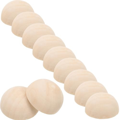Supvox 30pcs Halbkugeln Weihnachtskugel Holz Christbaumkugeln Dekokugeln Holzkugeln ohne Bohrung Holzperlen Bastelperlen für DIY Basteln Hochzeit Weihnachten Dekoration Ornamente (30MM)