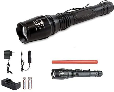Torcia 100000 lumen tattica/militare led t6 ricaricabile zoom 8668-t6