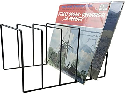 LP Vinyl Design Aufbewahrungsregal Plattenregal für 50 bis 60 Vinyl LPs von 12 Zoll schwarz