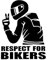 EROSPA® Aufkleber KFZ Auto Motorrad - Respect for Bikers - Car-Sticker (Schwarz)