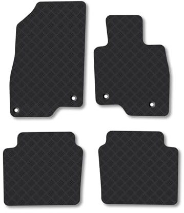 Rubber Car Mats Compatible With Mazda 6 (2013+) [Saloon] Tailored Fit Car Floor Mats Set Accessory Custom Fit Anti-Slip Backing Heavy-Duty Waterproof Easy-Clean Durable All Weather Full Coverage