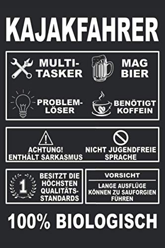 Kajak Wassersport Paddeln Kajakfahren Kajakfahrer Notizbuch