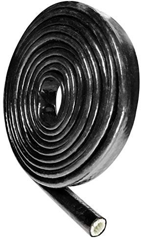 3/4 ID Heat Shielded Fire Thermo Armor Fire Sleeve Silicone Coated Fiberglass for Hose Lines & Electrical Wiring Black, 10 feet
