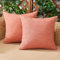 Woaboy 2er Set Outdoor Kissenbezüge Wasserfeste Kissen Wasserdicht Kissenhülle Dekohülle Sofakissen Moderne Couchkissen für Draußer Sofa Balkon Terrasse Garten 40 x 40 cm Koralle