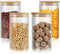 N/A 4 Pcs Glass Storage Jars Set 850 ml with Lid,Transparent Spice Jars Storage Container Glass Storage Jars,Storage Jars Canisters Set for Jam Pasta Spaghetti Tea Coffee Beans Cookie Snack