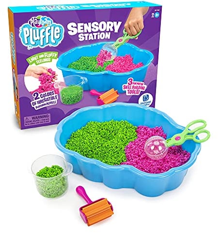 Learning Resources Taller de Juegos sensoriales con Playfoam Pluffle, Juegos creativos con Espuma blandita y mullida, Juguete con Bandeja táctil para niños de Preescolar, 3+ años (1945)