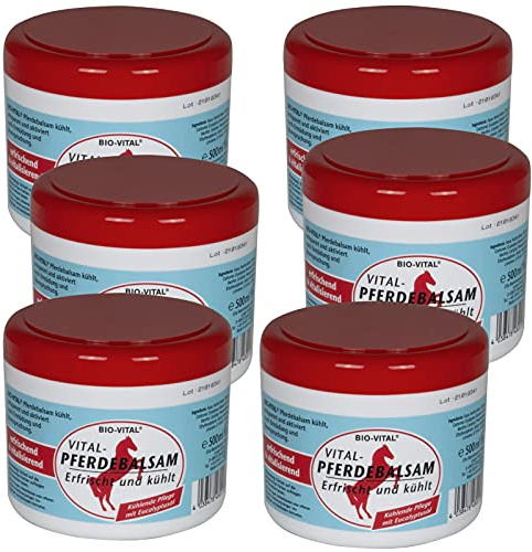 Trendyshop365 Bio-Vital Pferdebalsam kühlendes Gel 500ml mit Eukalyptusöl (6 Dosen)