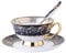 Jiotouhu Set di tazze e piattini in porcellana inglese con cucchiai, motivo giardino primaverile, tazze da tè, tazze da caffè, tazze da tè in porcellana floreale