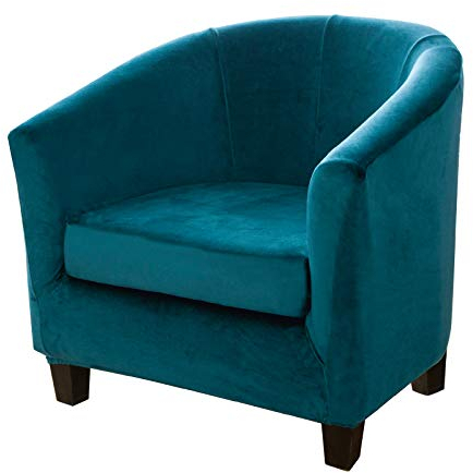 Mingfuxin Samt-Stuhlbezüge für Wannen, Verbesserter 2-in-1-Stretch-Sessel-Sofa-Schonbezug mit Kissenbezug, rutschfeste Club-Eimer-Stühle, Sofa-Couch-Bezüge, Schonbezüge