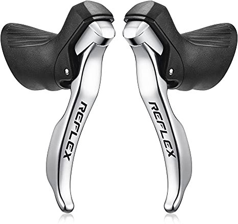 SENSAH Silver Road Bike Shifters /2X8/2X9/2X10/2X11 Speed Lever Brake Bicycle Derailleur Kompatibel für Shimano (REFLEX(2x8))