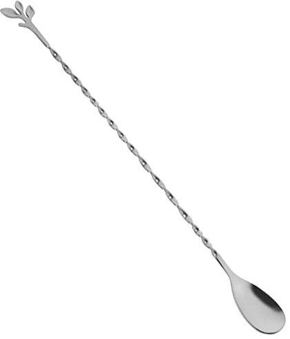 AnSaw 12-Inch Stainless Steel Mixing Spoon, 1-Pieces Silver Spiral Pattern bar spoon
