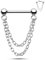 CM Crareesi Mania Septum Piercing Ringe Silber Gold 16G 8mm Chirurgenstahl Segmentring Push In Nasenring Nasenpiercing Schmuck mit Doppelten Ketten Daith Ohrring Schmuck