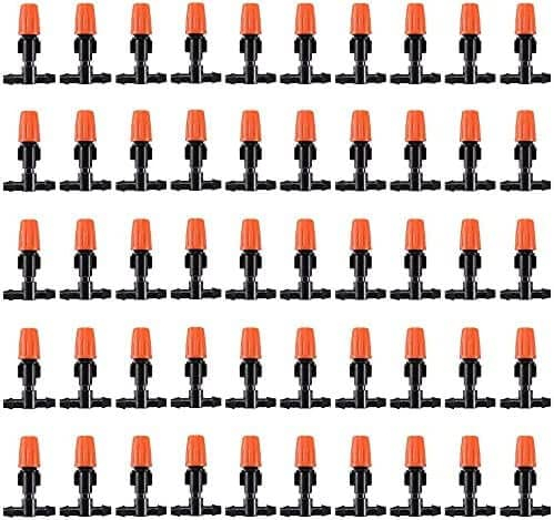 50 Stück Micro Spray Bewässerungstropfer mit einstellbarem Durchfluss, verstellbarer Sprinkler für den Garten, Micro Drip BewäSserungssprinkler