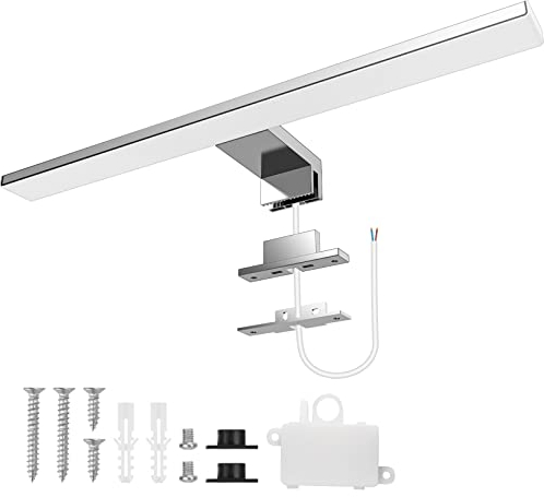 Aourow LED Spiegelleuchte Bad 10W,40CM 820LM Spiegellampe Badezimmer,Kaltes Weiß 6500K Badlampe Spiegel KLASSE II 230V Spiegelschrank Beleuchtung