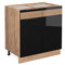 Vicco Mueble bajo de Cocina Fame-Line, Roble Negro Alto Brillo/Roble Dorado, 80 cm Sin encimera