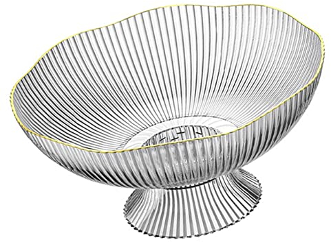 Frutero, Plato de Frutas Cuencos Decorativos con Orificios de Drenaje Base Desmontable Pedestal Frutero para Mesa Encimera Fruteros Decorativos para el hogar (Transparente)