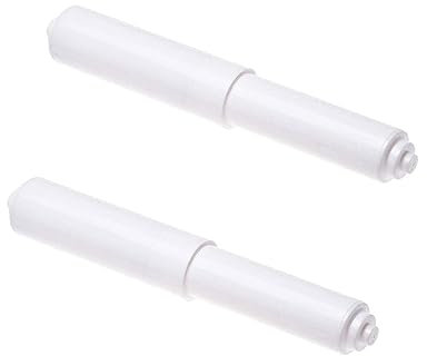 2 Pieces Toilet Paper Holder, Plastic Toilet Tissue Roll Holder, White Toilet Roll Holder, Toilet Paper Holder Rollers Insert Spring Loaded Bathroom Replacement Roller To Replace The Roller Spring