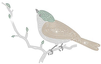 MAYJOYDIY Rhinestone Iron-on Patch Strass Aufbuegler Vogel Auf Ast 29.7x21cm Glitzernder Strass Aufnäher Für T-Shirt Dekor Kleidungsreparatur Applikation