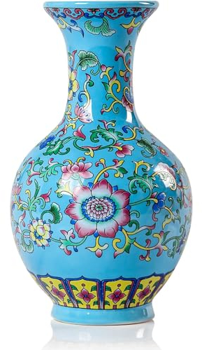 Qinlang 15,2 cm kleine Blaue Blumenvase für Heimdekoration, Keramik-Knospenvase für Blumen – Begonienvase