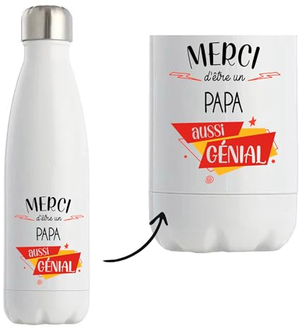 Bouteille isotherme Papa génial | Gourde Thermos Réutilisable Cadeau Fête des Pères, Famille/Amis