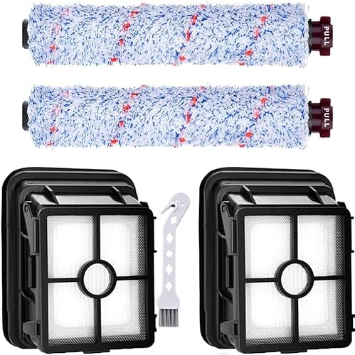 YUETTYY Lot de 5 brosses à rouleaux filtrantes pour aspirateur Bissell CrossWave 1713N 2225N 2582N 17132 25821, 2 brosses à rouleau, 2 filtres HEPA, 1 brosse de nettoyage