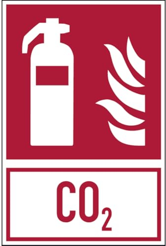 Dreifke® | Schild Brandschutzzeichen, Kombischild Feuerlöscher CO - 200x300x1.5 mm Kunststoff langnachleuchtend