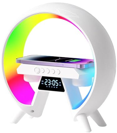 Lampada allarme G, Lampada a forma G, Lampada caricatore da tavolo a LED, Luce caricatore altoparlante, Lampada atmosfera G, Lampada intelligente Bluetoth per camera da letto, Dormitorio, Regalo