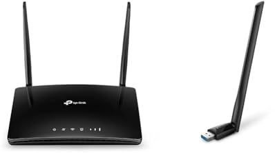 TP-Link TL-MR6400 LTE Router & Archer T3U Plus AC1300 High Gain USB WLAN Stick Adapter mit Antennen(bis zu 867 Mbit/s 5GHz